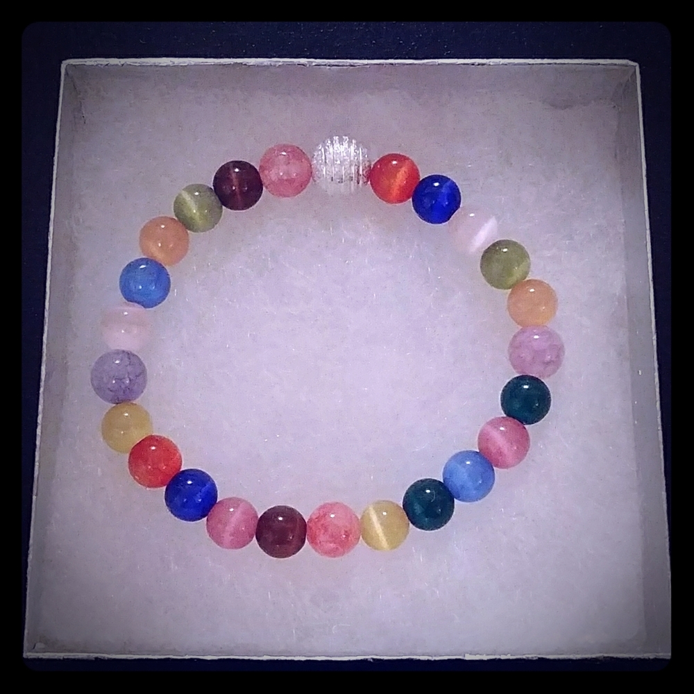Cat Eye & Angelite Stone Bracelet